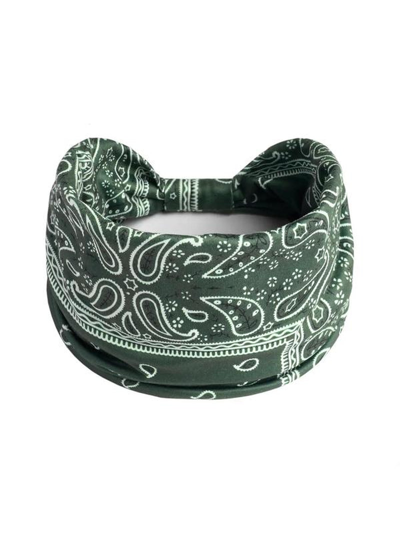 Paisley Print Sports Hair Band, Breathable Wide-Brimmed Hair Band for Yoga Gym Workout Tennis Pickleball, 4 Counts Summer Back to School Sweat Absorbing Hair Band for Women & Girls, Fall Outfits, Fallfreshness